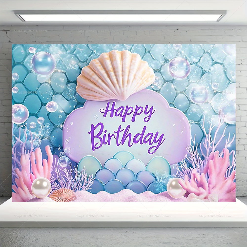 Baby Food Plan - Mermaid Party Backdrops Children's Happy Birthday