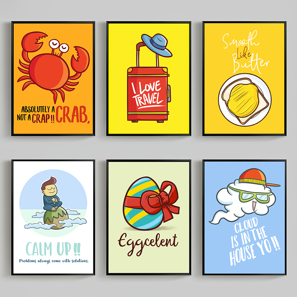 Baby Food Quotes - 1pc frameless Cartoon Nursery Wall Art,