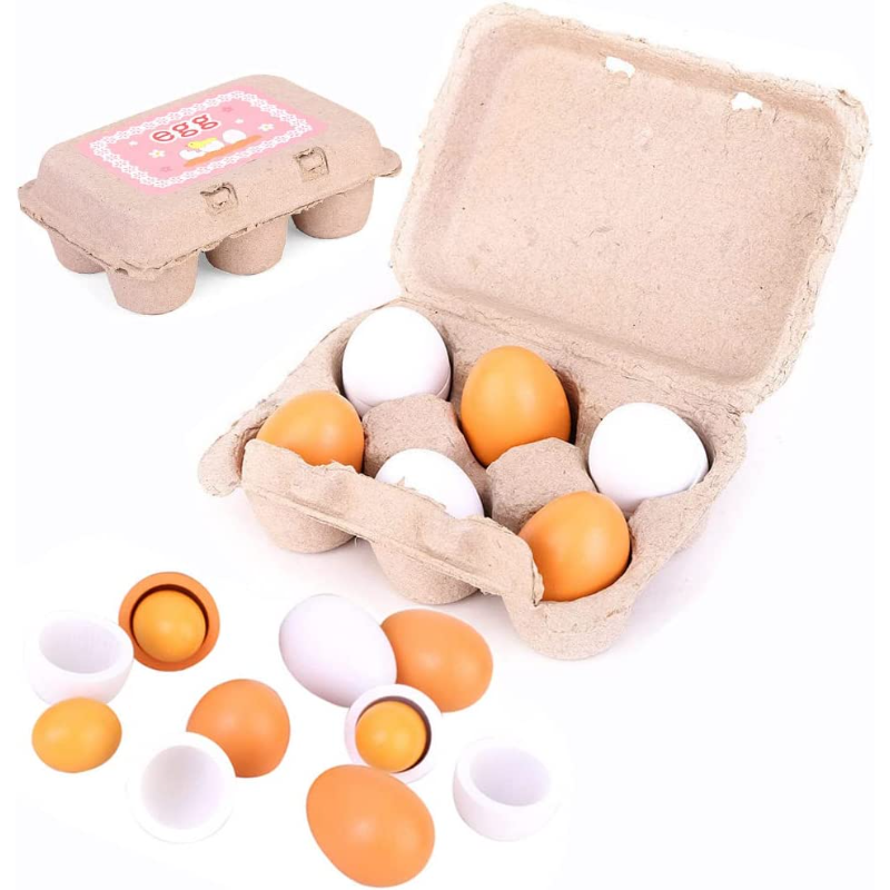 6pcs Wooden Eggs Toy Egg Kitch – обзор и цена Baby Food Quantity