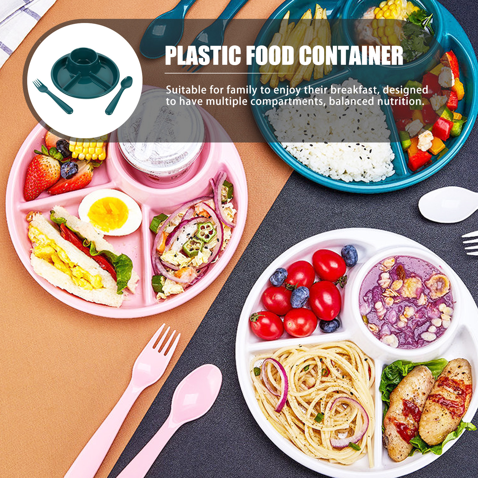 1Set Divided Food Plate Plasti – обзор и цена Baby Food Container
