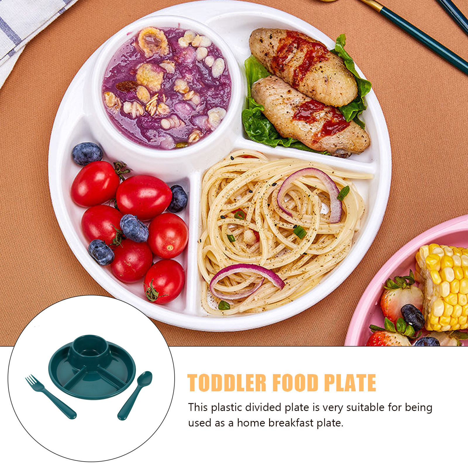 1Set Divided Food Plate Plasti – обзор и цена Baby Food Container