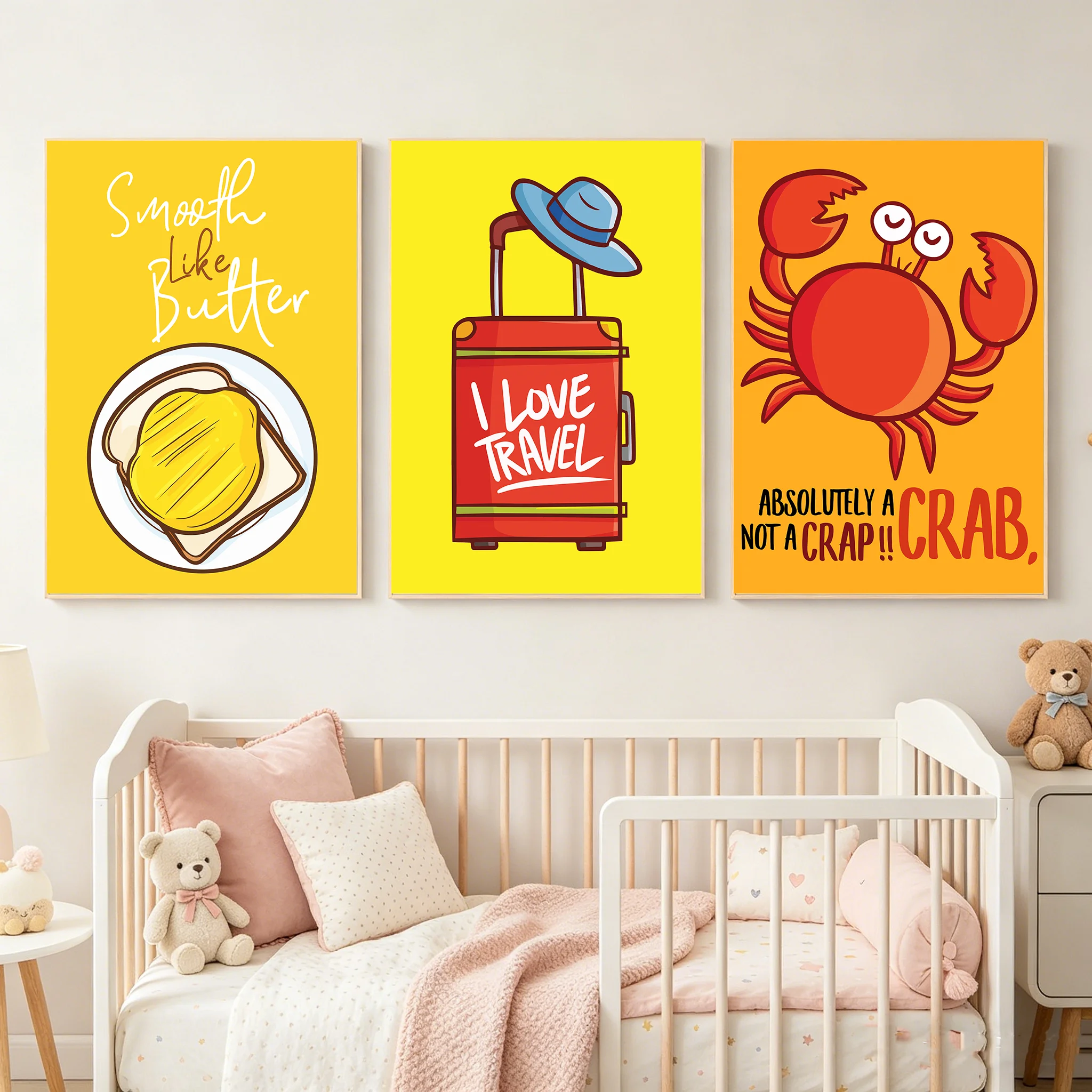 1pc frameless Cartoon Nursery  – обзор и цена Baby Food Quotes