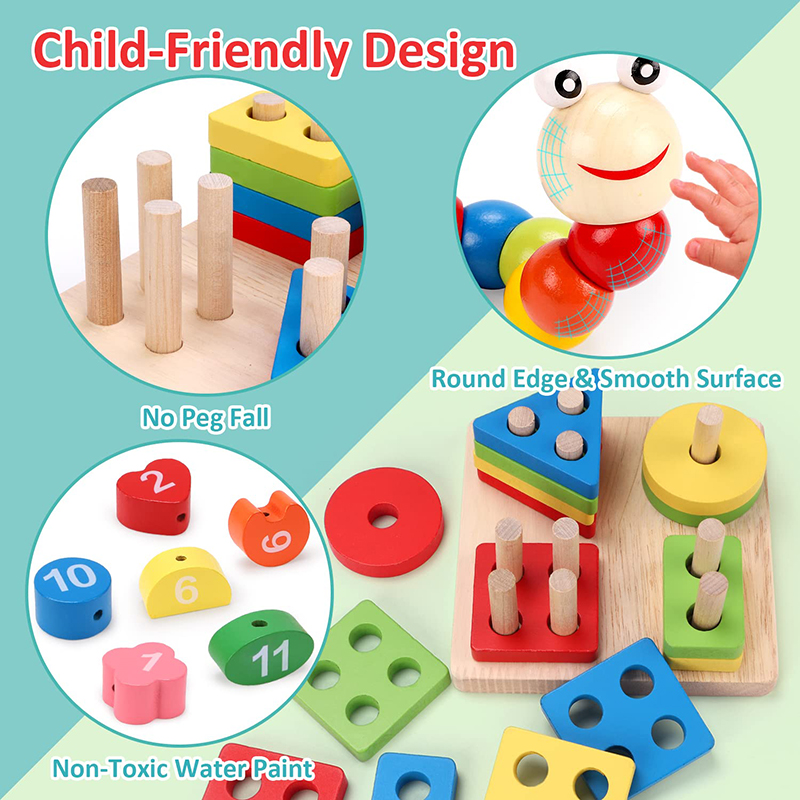 5-6pcs/set Montessori Wooden T – обзор и цена Baby Food Product